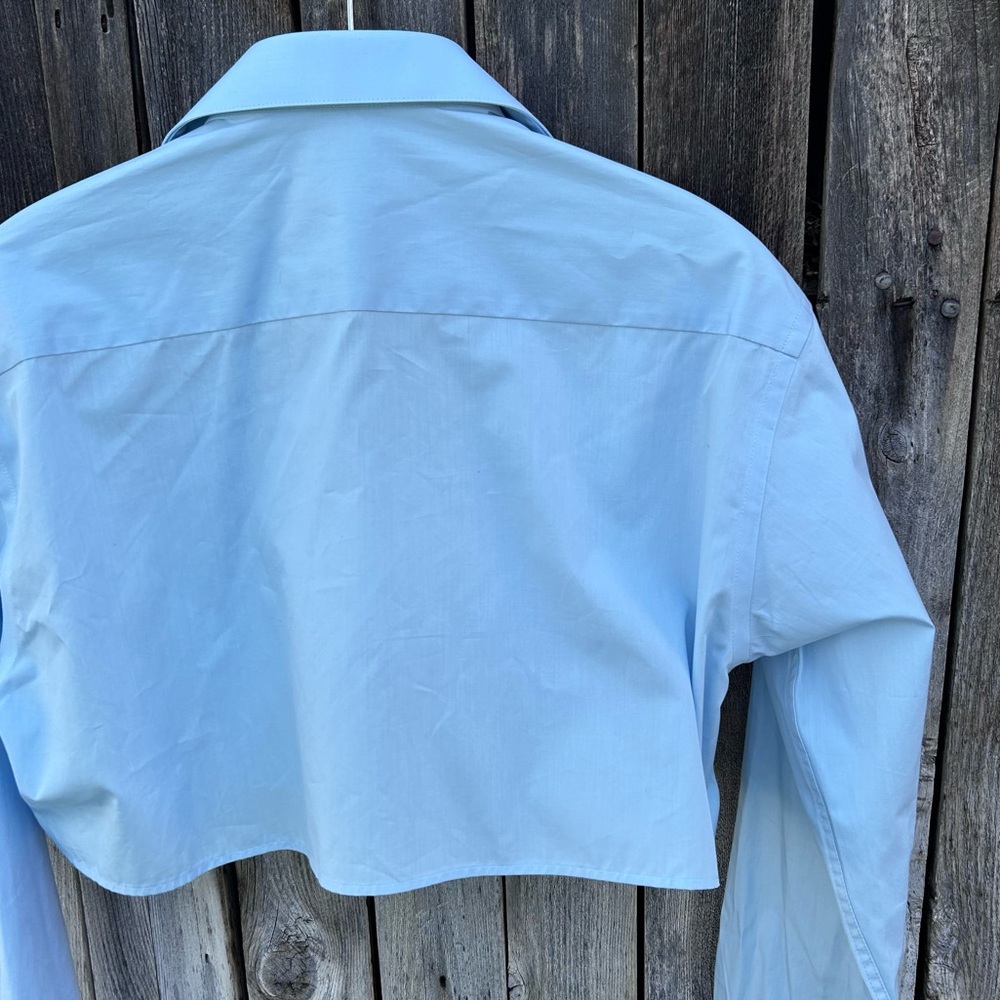 NWT Kkoncept Blue Bubble Crop Shirt Cotton L - Picture 11 of 16